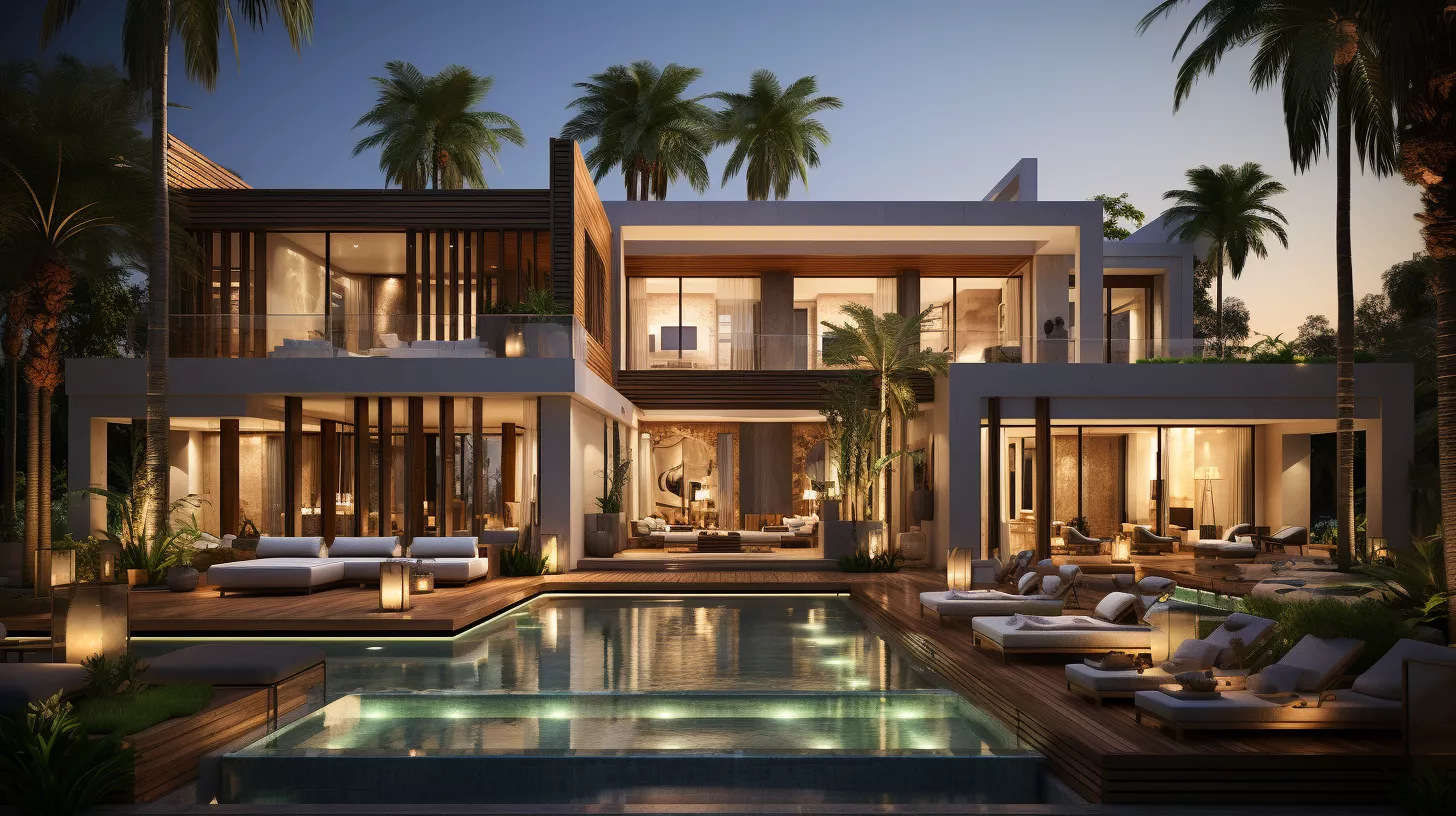 واجهة فيلا فاخرة تجمع بين الأصالة والمعاصرة